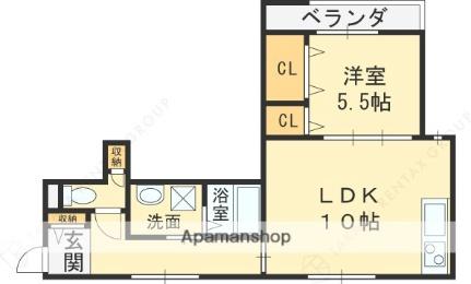 大阪府東大阪市新鴻池町(賃貸アパート1LDK・3階・40.19㎡)の写真 その2