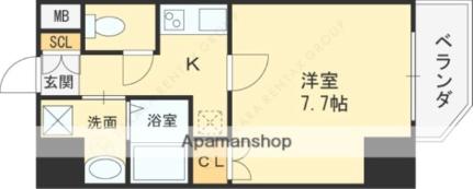 大阪府東大阪市足代新町(賃貸マンション1K・10階・25.02㎡)の写真 その2