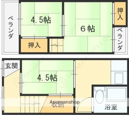 大阪府東大阪市衣摺３丁目(賃貸アパート3K・1階・40.00㎡)の写真 その2