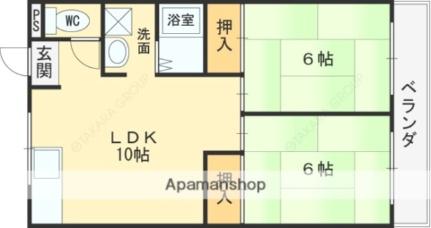 マンション吾光 106｜大阪府東大阪市源氏ケ丘(賃貸マンション2LDK・2階・46.00㎡)の写真 その2