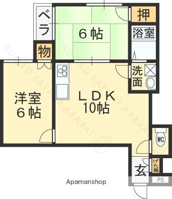 Ｒｉｎｏｎ東山本新町 302｜大阪府八尾市東山本新町１丁目(賃貸マンション2LDK・3階・36.00㎡)の写真 その2