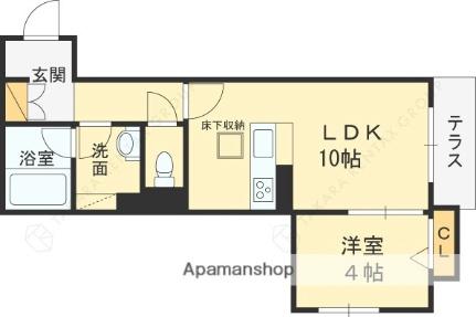 シャーメゾン　リュエル八戸ノ里 106｜大阪府東大阪市下小阪５丁目(賃貸マンション1LDK・1階・40.15㎡)の写真 その2