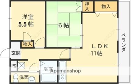 Ａ・ＬＯＵＥＲ 203｜大阪府高槻市栄町３丁目(賃貸マンション2LDK・2階・51.00㎡)の写真 その2