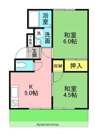 石橋ハイツ A205｜大阪府寝屋川市高柳５丁目(賃貸アパート2K・2階・32.00㎡)の写真 その2