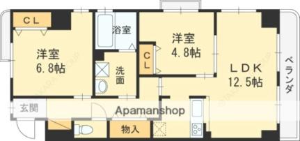 大阪府高槻市上田辺町(賃貸マンション2LDK・4階・59.47㎡)の写真 その2