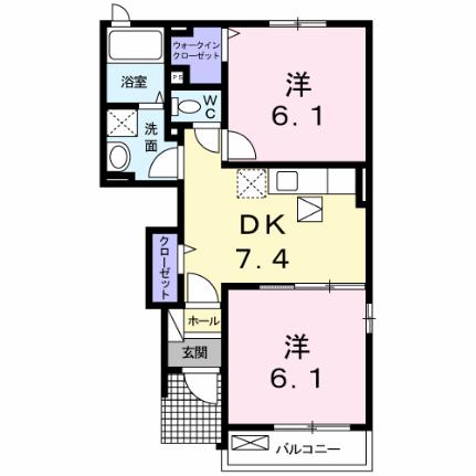 カーサ　フェリーチェII 105｜大阪府寝屋川市池田２丁目(賃貸アパート2DK・1階・44.70㎡)の写真 その2