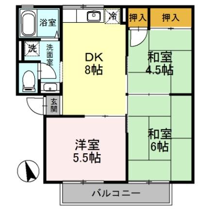 大阪府茨木市寺田町(賃貸アパート3DK・1階・49.42㎡)の写真 その2