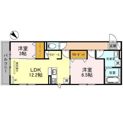 大阪府交野市私部西２丁目(賃貸アパート2LDK・3階・54.35㎡)の写真 その2