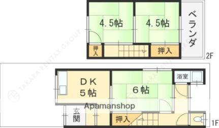 木田元宮1丁目テラスハウスＡ（左） 1｜大阪府寝屋川市木田元宮１丁目(賃貸テラスハウス3K・1階・50.96㎡)の写真 その2