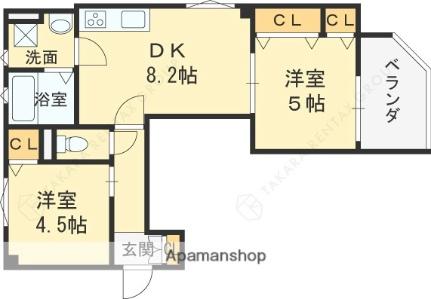 スリール明和I 202｜大阪府寝屋川市明和２丁目(賃貸アパート2DK・2階・42.86㎡)の写真 その2