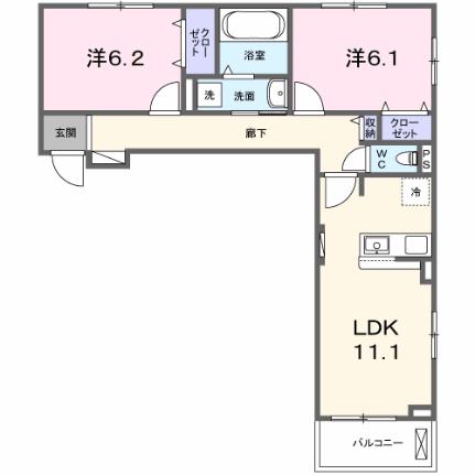 東神田町アパートＷＥＳＴ 203｜大阪府寝屋川市東神田町(賃貸アパート2LDK・2階・58.24㎡)の写真 その2