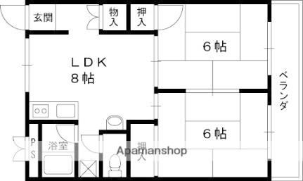 富士コーポラス 204｜大阪府寝屋川市美井元町(賃貸マンション2DK・2階・45.00㎡)の写真 その2