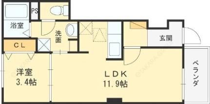 パルテール池田II 101｜大阪府寝屋川市池田新町(賃貸アパート1LDK・1階・37.44㎡)の写真 その2