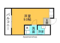 京阪本線 枚方公園駅 徒歩10分の賃貸マンション 1階ワンルームの間取り