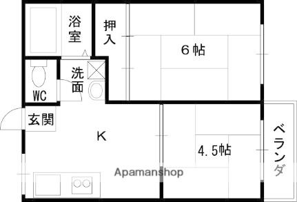 パナハイツ古曽部 105｜大阪府高槻市古曽部町２丁目(賃貸アパート2K・1階・36.00㎡)の写真 その2