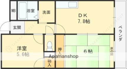 クレール白鳩 213｜大阪府門真市島頭３丁目(賃貸マンション2DK・2階・52.00㎡)の写真 その2