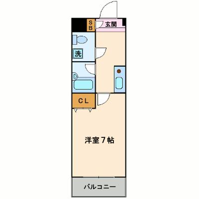 大阪府高槻市高槻町(賃貸マンション1K・4階・21.67㎡)の写真 その2