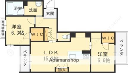 シャーメゾン　プレミアスII 302｜大阪府門真市元町(賃貸マンション2LDK・3階・67.12㎡)の写真 その2