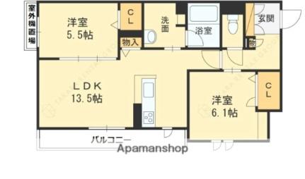 シャーメゾン　セレジェイラ 201｜大阪府守口市東光町２丁目(賃貸マンション2LDK・2階・63.18㎡)の写真 その2