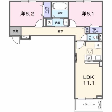 東神田町アパートＥＡＳＴ 103｜大阪府寝屋川市東神田町(賃貸アパート2LDK・1階・58.24㎡)の写真 その2