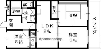 高槻アカシヤハイツ 303｜大阪府高槻市芝生町１丁目(賃貸マンション3LDK・3階・60.00㎡)の写真 その2