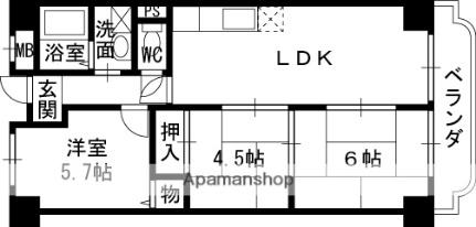 大阪府寝屋川市寿町(賃貸マンション3LDK・7階・59.85㎡)の写真 その2