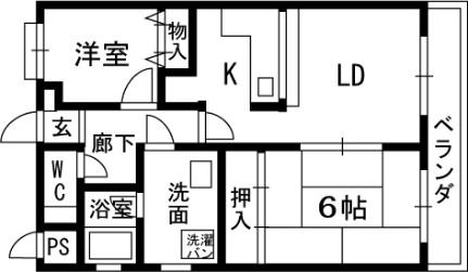 マンション末広 203｜大阪府門真市末広町(賃貸マンション2LDK・2階・53.61㎡)の写真 その2