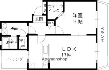 ＧＲＡＮＤ岡山手 303｜大阪府枚方市岡山手町(賃貸マンション1LDK・3階・58.89㎡)の写真 その2