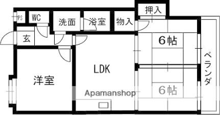 コーポ西森星丘 406 ｜ 大阪府枚方市星丘２丁目（賃貸マンション3LDK・4階・64.42㎡） その2