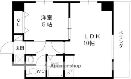 大阪府寝屋川市香里新町(賃貸マンション1LDK・6階・34.34㎡)の写真 その2