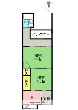 共栄荘 203｜大阪府寝屋川市香里西之町(賃貸アパート2K・2階・36.50㎡)の写真 その2