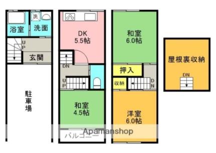 大阪府寝屋川市池田旭町(賃貸テラスハウス3DK・1階・67.50㎡)の写真 その2