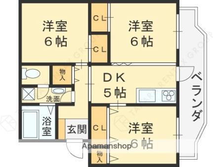 第一東洋マンション 501｜大阪府枚方市楠葉花園町(賃貸マンション3K・5階・53.44㎡)の写真 その2