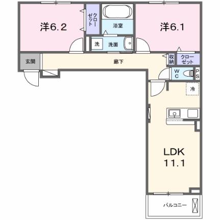 東神田町アパートＥＡＳＴ 203｜大阪府寝屋川市東神田町(賃貸アパート2LDK・2階・58.24㎡)の写真 その2