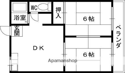 翠ハイツＡ棟 203｜大阪府高槻市緑が丘３丁目(賃貸マンション2DK・2階・35.40㎡)の写真 その2