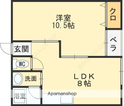 第一塩野マンション 502｜大阪府松原市阿保１丁目(賃貸マンション1LDK・5階・41.00㎡)の写真 その2