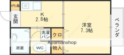 フレグランス新町 101｜大阪府松原市東新町３丁目(賃貸アパート1K・1階・24.50㎡)の写真 その2