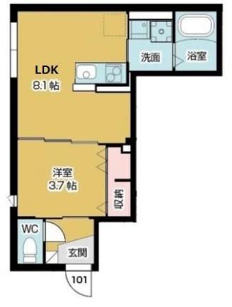 フィカーサ青山 101号室｜大阪府藤井寺市青山２丁目(賃貸アパート1LDK・1階・29.82㎡)の写真 その2