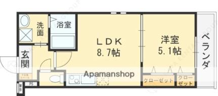 大阪府柏原市法善寺１丁目(賃貸アパート1LDK・2階・34.20㎡)の写真 その2