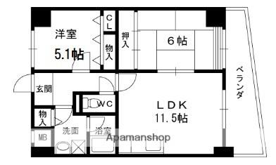 ベルフォーレ 605｜大阪府大阪市鶴見区浜５丁目(賃貸マンション2LDK・6階・55.24㎡)の写真 その2