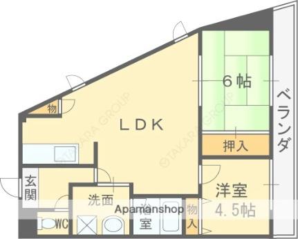 グレース宮前 405｜大阪府東大阪市森河内西２丁目(賃貸マンション2LDK・4階・57.00㎡)の写真 その2