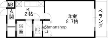 Ｍ＆Ｍウメダイースト 205｜大阪府大阪市北区西天満６丁目(賃貸マンション1K・2階・25.96㎡)の写真 その2