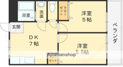 サンライフ小阪 303｜大阪府東大阪市小阪本町１丁目(賃貸マンション2DK・3階・37.80㎡)の写真 その2