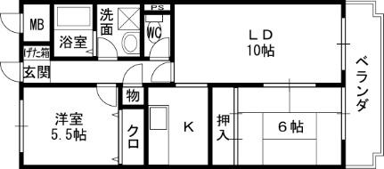 セピア辻井横小路 503｜大阪府東大阪市横小路町４丁目(賃貸マンション2LDK・5階・57.75㎡)の写真 その2