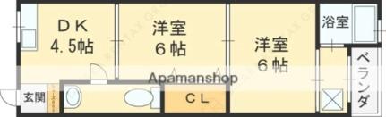 大阪府東大阪市吉田７丁目(賃貸マンション2K・4階・38.00㎡)の写真 その2