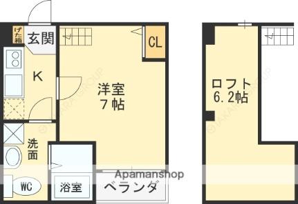 Ｍ’ｓ　ｖｏｙａｇｅ 203｜大阪府東大阪市金岡３丁目(賃貸アパート1K・2階・22.28㎡)の写真 その2