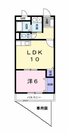 メゾン　ドゥーズ 102｜大阪府羽曳野市河原城(賃貸アパート1LDK・1階・40.05㎡)の写真 その2