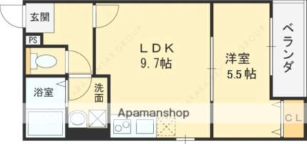 大阪府藤井寺市道明寺４丁目（賃貸アパート1LDK・2階・36.25㎡） その2