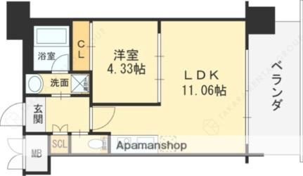 大阪府東大阪市荒本新町(賃貸マンション1LDK・6階・36.37㎡)の写真 その2