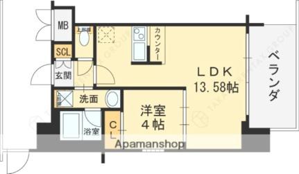 大阪府東大阪市荒本新町(賃貸マンション1LDK・2階・39.75㎡)の写真 その2